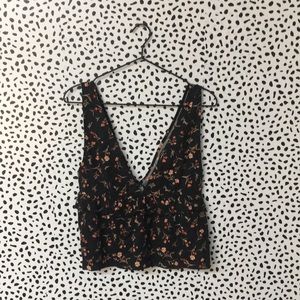 UO Floral Tiered Crop Top